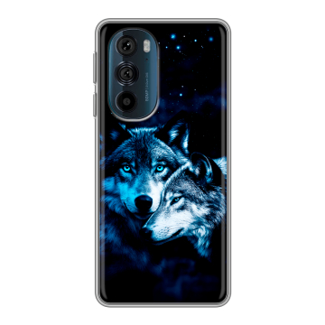 Силиконовый чехол на Motorola Edge 30 Pro с принтом Волки Силиконовый чехол на Motorola Edge 30 Pro с принтом Волки