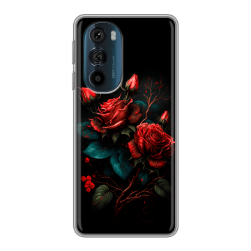 Силиконовый чехол на Motorola Edge 30 Pro с принтом Розы красные Силиконовый чехол на Motorola Edge 30 Pro с принтом Розы красные