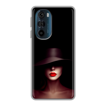 Силиконовый чехол на Motorola Edge 30 Pro с принтом Девушка в шляпе