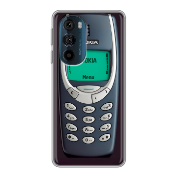 Силиконовый чехол на Motorola Edge 30 Pro с принтом Старый телефон