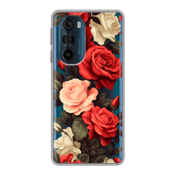 Силиконовый чехол на Motorola Edge 30 Pro с принтом Розы