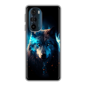 Силиконовый чехол на Motorola Edge 30 Pro с принтом Волк ночной Силиконовый чехол на Motorola Edge 30 Pro с принтом Волк ночной
