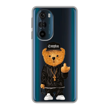 Силиконовый чехол на Motorola Edge 30 Pro с принтом Плюшевый медведь