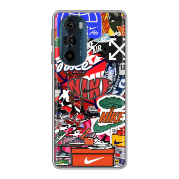 Силиконовый чехол на Motorola Edge 30 Pro с принтом Найк Nike яркий
