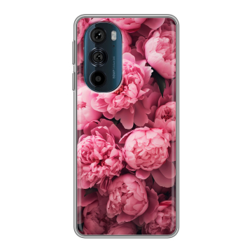 Силиконовый чехол на Motorola Edge 30 Pro с принтом цветы пионы