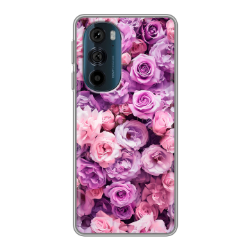 Силиконовый чехол на Motorola Edge 30 Pro с принтом лавандовые розы