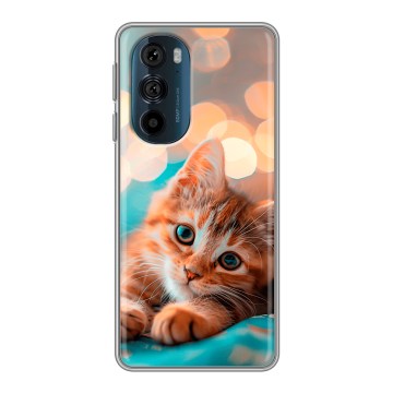 Силиконовый чехол на Motorola Edge 30 Pro с принтом котик