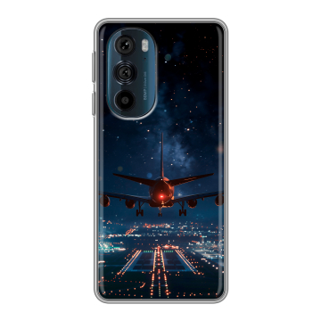 Силиконовый чехол на Motorola Edge 30 Pro с принтом самолет