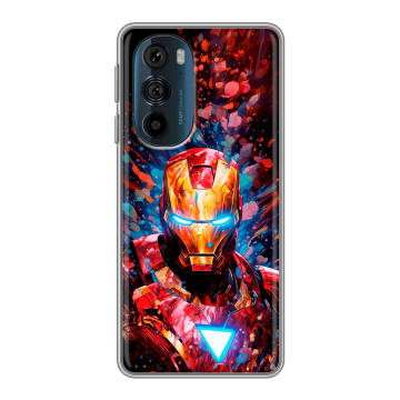 Силиконовый чехол на Motorola Edge 30 Pro с принтом Железный человек Ironman