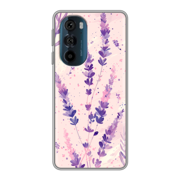 Силиконовый чехол на Motorola Edge 30 Pro с принтом цветы лаванда