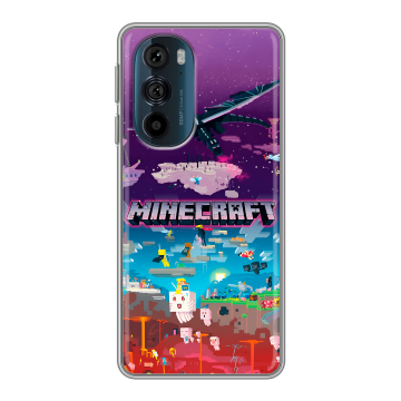 Силиконовый чехол на Motorola Edge 30 Pro с принтом Майнкрафт Minecraft