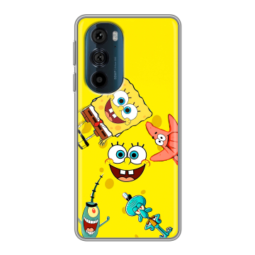 Силиконовый чехол на Motorola Edge 30 Pro с принтом Спанч боб Спанчбоб