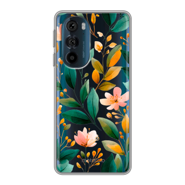 Силиконовый чехол на Motorola Edge 30 Pro с принтом Цветы паттерн
