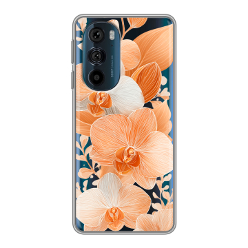 Силиконовый чехол на Motorola Edge 30 Pro с принтом Бежевые цветы