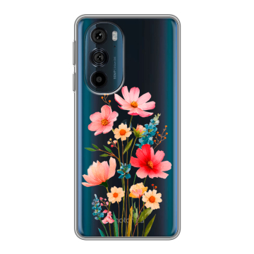 Силиконовый чехол на Motorola Edge 30 Pro с принтом Цветы