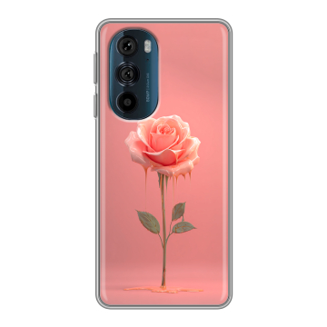 Силиконовый чехол на Motorola Edge 30 Pro с принтом Розовая роза