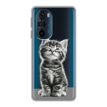 Силиконовый чехол на Motorola Edge 30 Pro с принтом Котенок