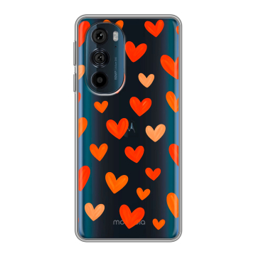 Силиконовый чехол на Motorola Edge 30 Pro с принтом Сердечки