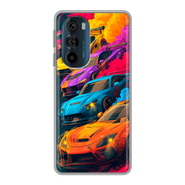 Силиконовый чехол на Motorola Edge 30 Pro с принтом Тачки