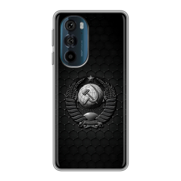 Силиконовый чехол на Motorola Edge 30 Pro с принтом Герб Флаг СССР Силиконовый чехол на Motorola Edge 30 Pro с принтом Герб Флаг СССР