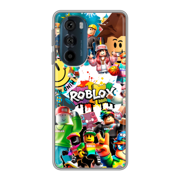 Силиконовый чехол на Motorola Edge 30 Pro с принтом Roblox Роблокс