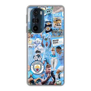 Силиконовый чехол на Motorola Edge 30 Pro с принтом Man City Манчестер Сити