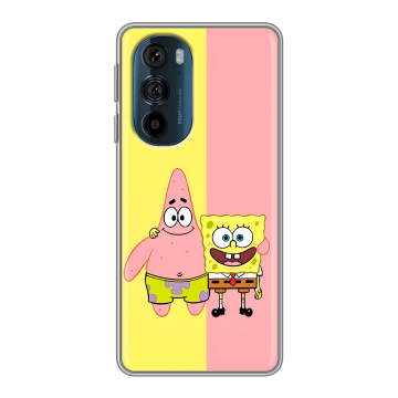 Силиконовый чехол на Motorola Edge 30 Pro с принтом Спанч боб Спанчбоб