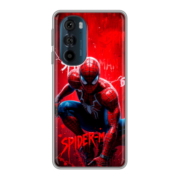Силиконовый чехол на Motorola Edge 30 Pro с принтом Spiderman Человек паук