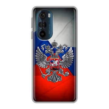 Силиконовый чехол на Motorola Edge 30 Pro с принтом Флаг России Силиконовый чехол на Motorola Edge 30 Pro с принтом Флаг России
