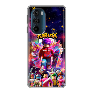 Силиконовый чехол на Motorola Edge 30 Pro с принтом Roblox Роблокс