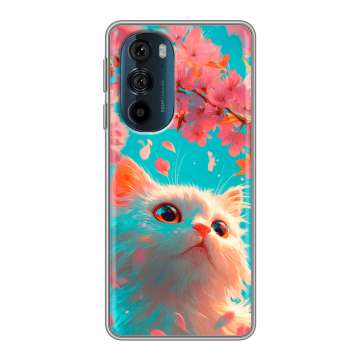 Силиконовый чехол на Motorola Edge 30 Pro с принтом Красивый кот