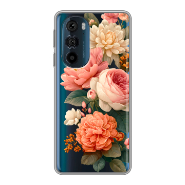 Силиконовый чехол на Motorola Edge 30 Pro с принтом цветы