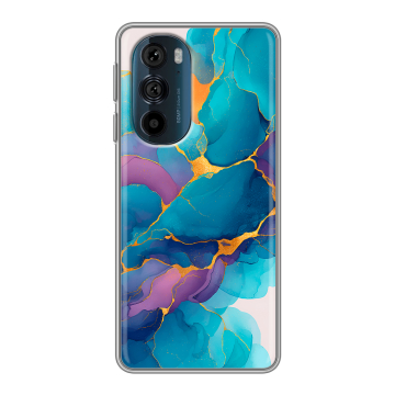 Силиконовый чехол на Motorola Edge 30 Pro с принтом Мрамор блестки