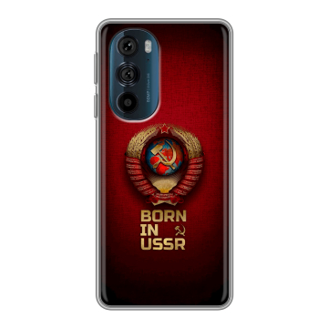 Силиконовый чехол на Motorola Edge 30 Pro с принтом Флаг Герб СССР