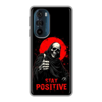 Силиконовый чехол на Motorola Edge 30 Pro с принтом смешной скелет