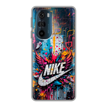 Силиконовый чехол на Motorola Edge 30 Pro с принтом Nike Найк