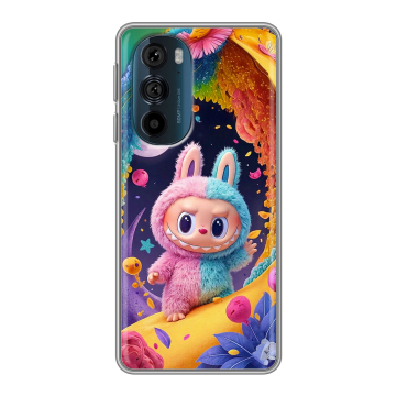 Силиконовый чехол на Motorola Edge 30 Pro с принтом Labubu Лабубу