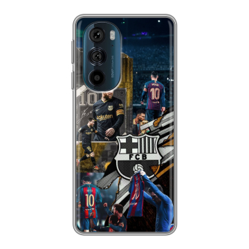 Силиконовый чехол на Motorola Edge 30 Pro с принтом Messi Barcelona Силиконовый чехол на Motorola Edge 30 Pro с принтом Messi Barcelona