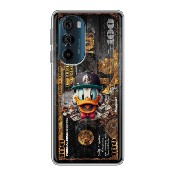 Силиконовый чехол на Motorola Edge 30 Pro с принтом Дональд Дак Доллар