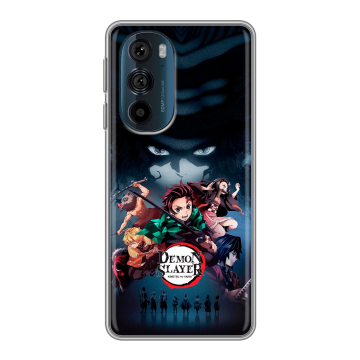 Силиконовый чехол на Motorola Edge 30 Pro с принтом Demon Slayer Клинок рассекающий демонов