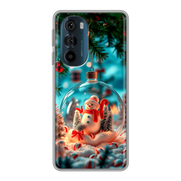 Силиконовый чехол на Motorola Edge 30 Pro с принтом Новый год