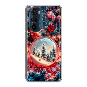Силиконовый чехол на Motorola Edge 30 Pro с принтом Новый год
