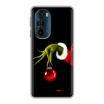 Силиконовый чехол на Motorola Edge 30 Pro с принтом Новый год Гринч