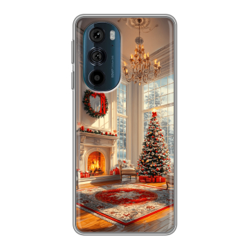 Силиконовый чехол на Motorola Edge 30 Pro с принтом Новый год