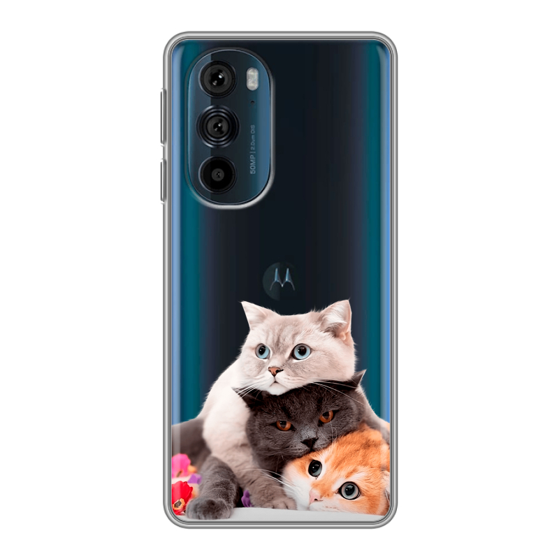 Силиконовый чехол на Motorola Edge 30 Pro с принтом Кошки Силиконовый чехол на Motorola Edge 30 Pro с принтом Кошки