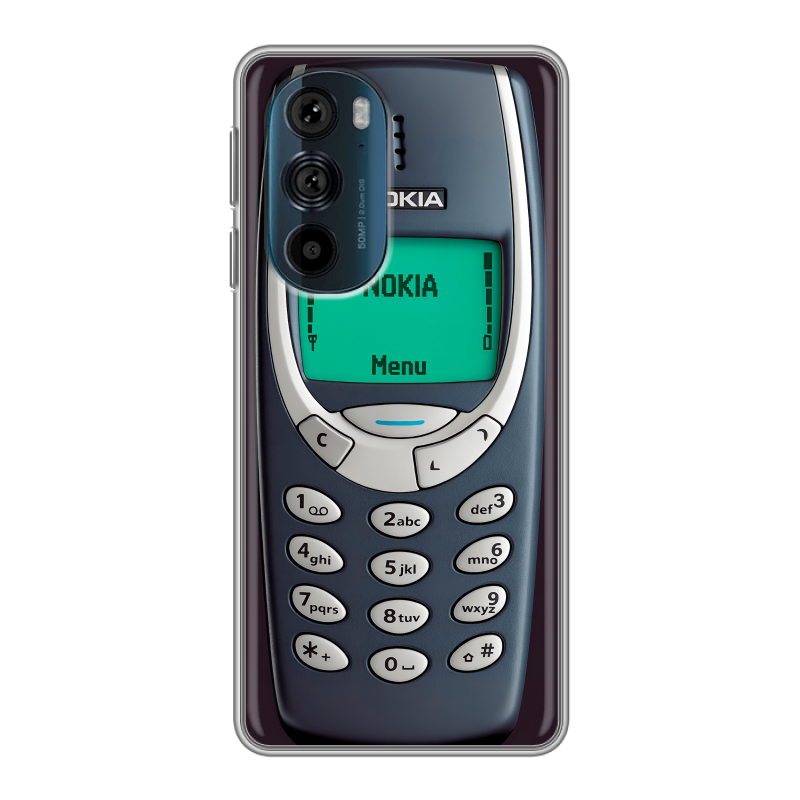 Силиконовый противоударный чехол на Motorola Edge 30 Pro с принтом Старый телефон Силиконовый противоударный чехол на Motorola Edge 30 Pro с принтом Старый телефон