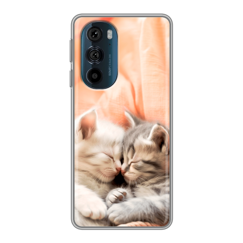 Силиконовый чехол на Motorola Edge 30 Pro с принтом Котята Силиконовый чехол на Motorola Edge 30 Pro с принтом Котята