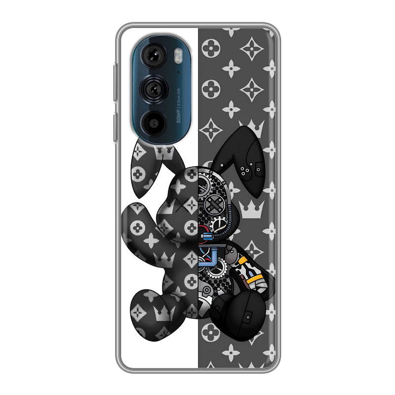 Силиконовый противоударный чехол на Motorola Edge 30 Pro с принтом Луи робот Силиконовый противоударный чехол на Motorola Edge 30 Pro с принтом Луи робот