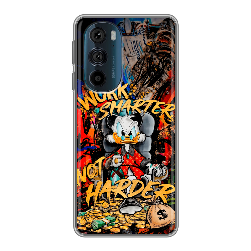 Силиконовый чехол на Motorola Edge 30 Pro с принтом Дональд Дак Деньги Силиконовый чехол на Motorola Edge 30 Pro с принтом Дональд Дак Деньги