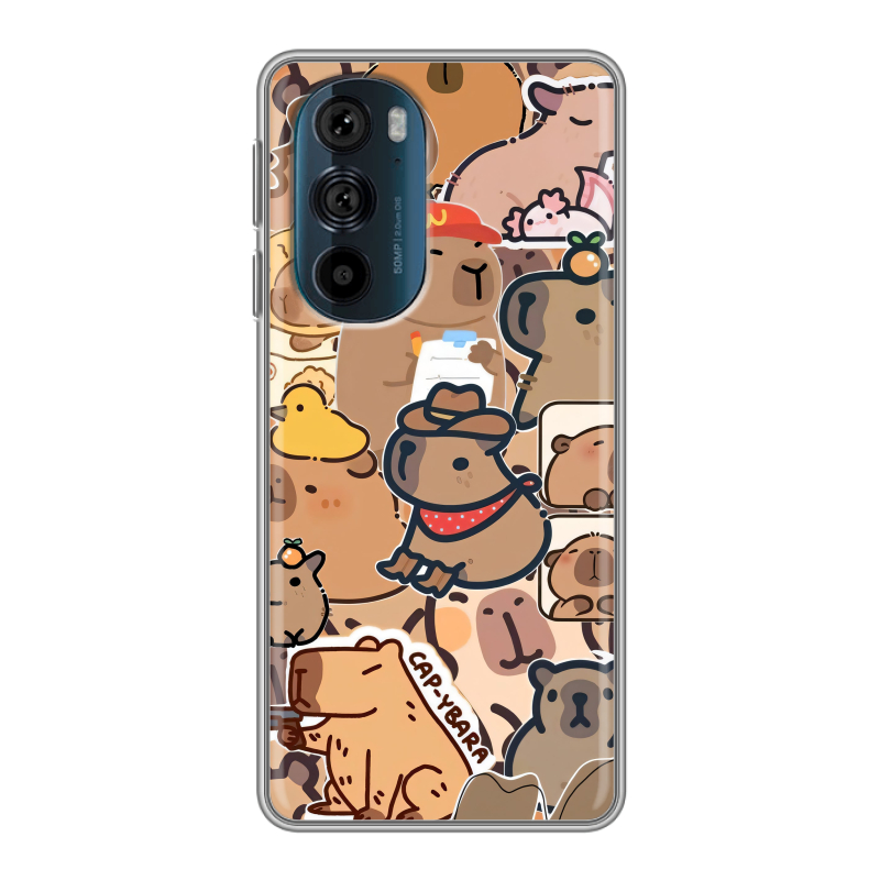 Силиконовый чехол на Motorola Edge 30 Pro с принтом капибара Силиконовый чехол на Motorola Edge 30 Pro с принтом капибара